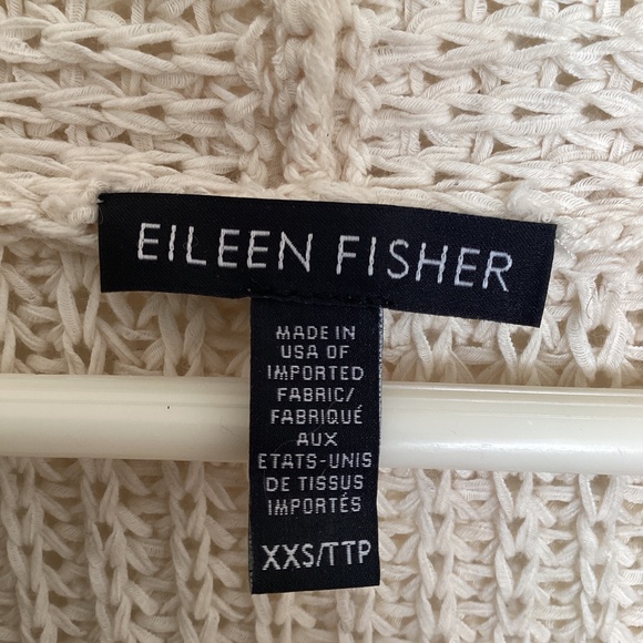 MINT Eileen Fisher organic cotton linen blend V-Neck Cream Knit Sweater XXS - Picture 4 of 8